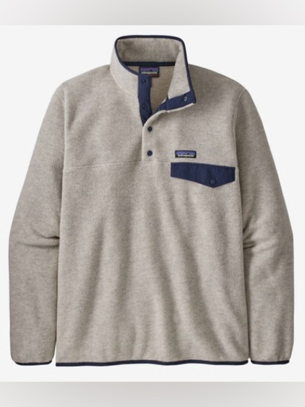 Mens Patagonia Lightweight Synchilla® Snap-T® Pullover Oatmeal Heather Large EUC